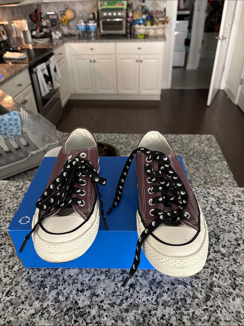 Converse Kids Low Top Sneakers - Maroon with White Accents